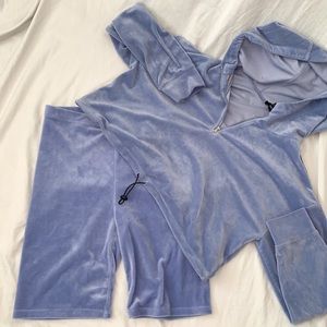 Matching velvet baby blue set